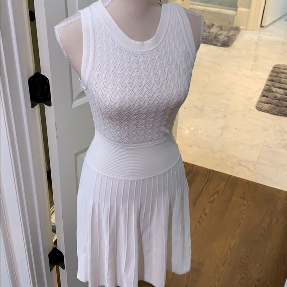 BCBGMaxAzria White Fit & Flare Dress, Size…